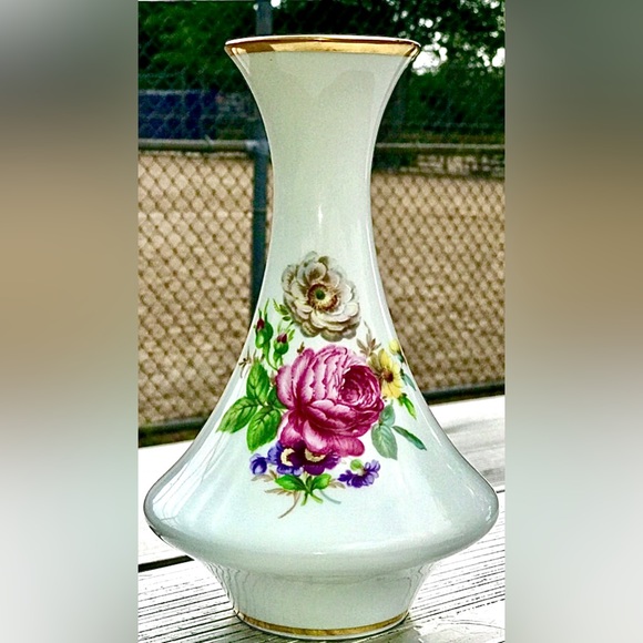 Vintage WALDERSHOF BAVARIA GERMANY Handarbeit 22 Karat Gold Porcelain Vase - Picture 3 of 10